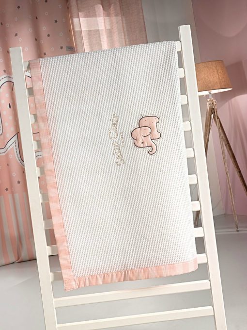 Πικέ-Κουβέρτα-Κούνιας-110×150-SAINT-CLAIR-Africa-Pink