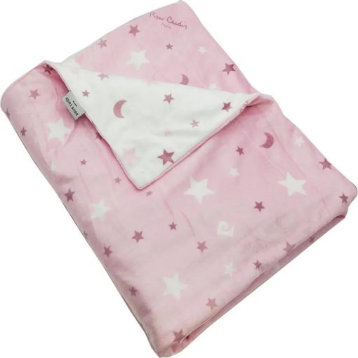 κουβέρτα-fleece-κούνιας-pierre-cardin-moon-pink